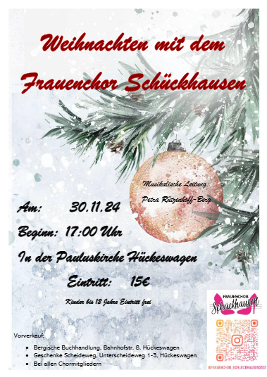 Einstimmen auf die Weihnachtszeit mit dem Frauenchor Schückhausen